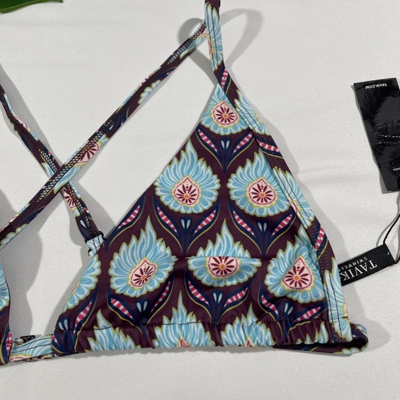 NEW Tavik [ Large ] Vivienne Bikini Top + Jayden Bottom in Monaco Merlot #T669‎ - Picture 6 of 15